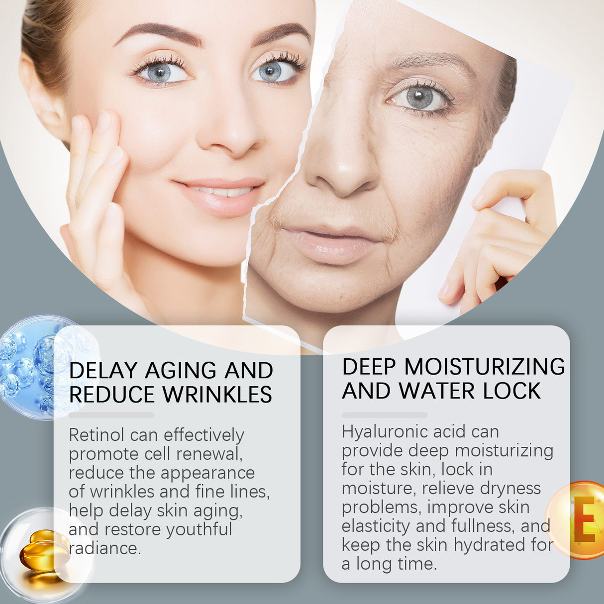 Retinol Facial Essence, Gentle Skin Care Elastic, Tender, Brightening, Moisturizing And Moisturizing Original Solution