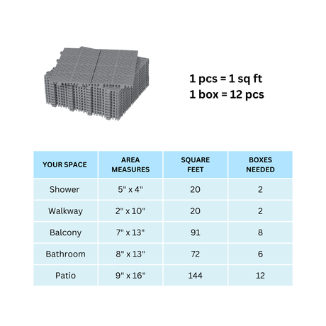 12 x 12 inch gray interlocking deck tiles, plastic waterproof, weighing up to 6613 pounds, with a rose pattern pack of 12 - V.I.P Digital Presence