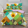 3 piece bedding set with sunflower pattern 3D digital printing quilt set