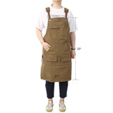 Long heavy-duty canvas tool apron, carpenter apron, carpenter 16 ounces, fully adjustable, no need for waxing - V.I.P Digital Presence