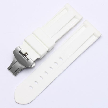 Panerai sea rubber watch strap original butterfly buckle folding buckle waterproof rubber silicone strap men's 22 24mm - V.I.P Digital Presence