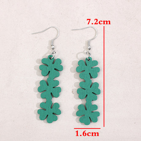 Lucky Clover Wooden Dangle Earrings - V.I.P Digital Presence