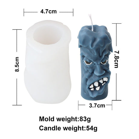 Silicone mold Halloween funny expression candle mold cylindrical happy and angry smiling face aromatherapy plaster model - V.I.P Digital Presence