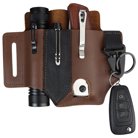 GEBWOLF New Outdoor EDC Tactical Pocket Leather Multi-Function Knife Case Portable EDC Tool Leather Case Bag - V.I.P Digital Presence