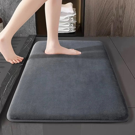 Thickened coral velvet solid color floor mat bathroom living room entrance water absorbing and non slip mat bedroom floor mat - V.I.P Digital Presence