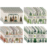 Christmas linen placemat Christmas tree print kitchen and restaurant decoration table mat - V.I.P Digital Presence