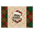 Christmas table mat with white linen snowman checkered print - V.I.P Digital Presence