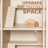 Guinea pig cage, 4 layers of hamster cage wood, with storage cabinet, mouse cage, openable top, acrylic window ，X-Large - V.I.P Digital Presence