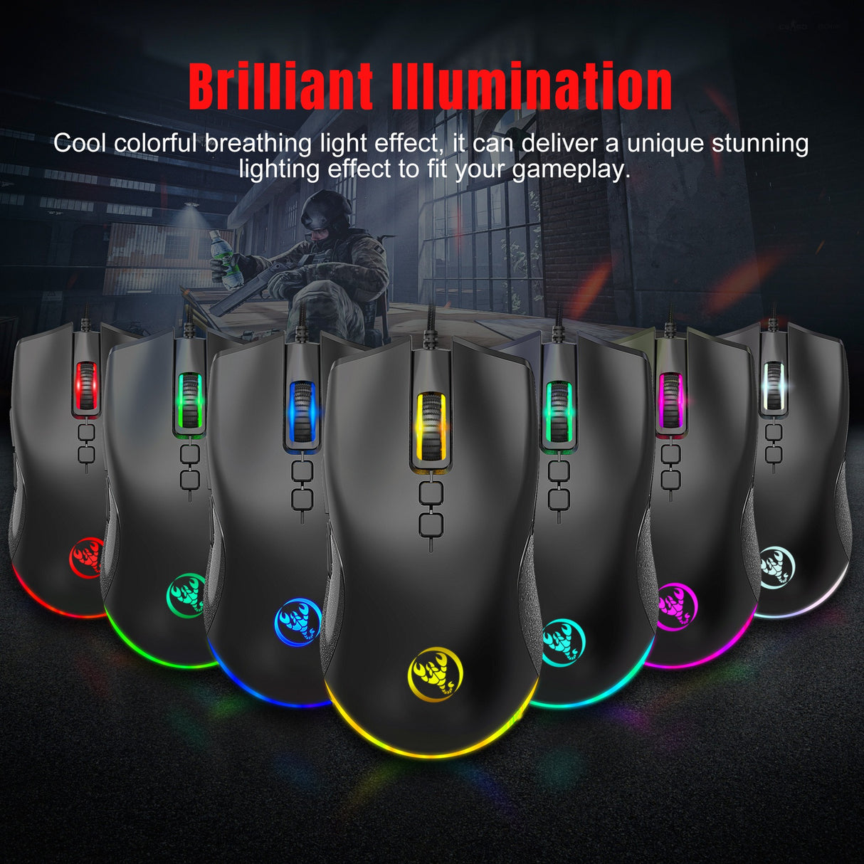 Esports Colorful Luminous Wired Mouse USB Laptop CF LOL Gaming Mouse - V.I.P Digital Presence