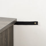 Vine TV stand console table, suitable for TVs under 70 inches, equipped with 2 storage shelves and 2 natural rattan doors, gray - V.I.P Digital Presence