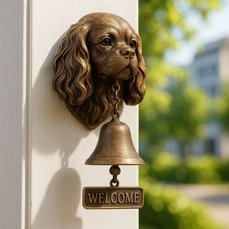 Dog welcome chime, vintage Bulldog Dobermann chime, metal merchant chime – wall decor for home/office entrance. - V.I.P Digital Presence