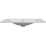 36" Single Bathroom Vanity Top with White Basin  3-Faucet Holes Ceramic  White - V.I.P Digital Presence