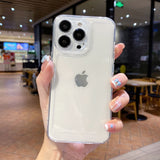 Suitable for Apple 13pro space transparent phone case iPhone 16 anti drop all inclusive 14 hole straight edge protective cover - V.I.P Digital Presence