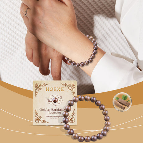 Gold Wire Sandalwood Bead Hand Daily Wear Decoration Simple Fashion 100 With Decorative Wooden Bead Bracelet - V.I.P Digital Presence