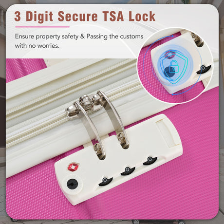 20 IN Luggage 1 Piece with TSA lock , Lightweight Suitcase Spinner Wheels,Carry on Vintage Luggage,Pink - V.I.P Digital Presence