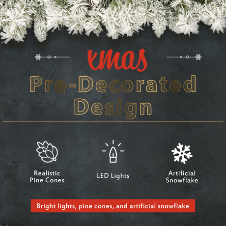 A set of 4 artificial Christmas trees, including flower garlands, flower garlands, and 2 entrance trees, with LED lights - V.I.P Digital Presence