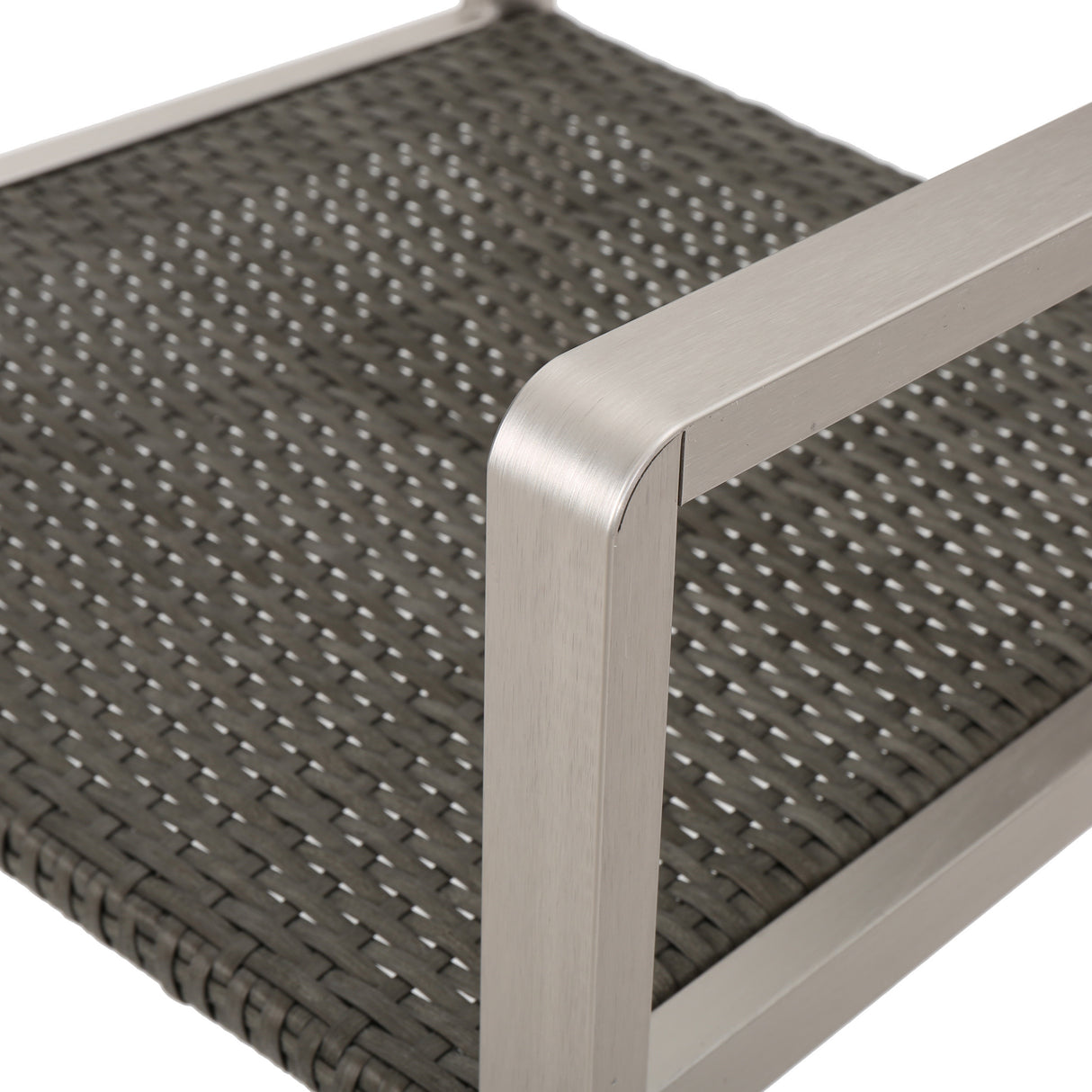 Cape Coral Outdoor Wicker Dining Chairs with Aluminum Frames, 2-Pcs Set, Grey - V.I.P Digital Presence