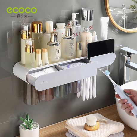 Toothbrush holder wall mounted home mouthwash cup electric non perforated dental tools, dental cylinder set holder - V.I.P Digital Presence