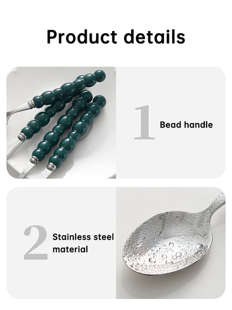 Set of 4 Stainless Steel price Creative Stainless Steel Colorful Pearl Handle Spoon Fork Knife High End Cutlery Set - V.I.P Digital Presence