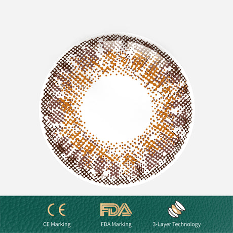 1Pcs FDA Certificate Eyes Beautiful Pupil Colorful Girl Cosplay Contact Lenses Brown(0-600°） - V.I.P Digital Presence