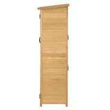 Outdoor 5.3ft Hx4.6ft L Wood Storage Shed Tool Organizer,Garden Shed, Storage Cabinet with Waterproof Asphalt Roof Natural - V.I.P Digital Presence