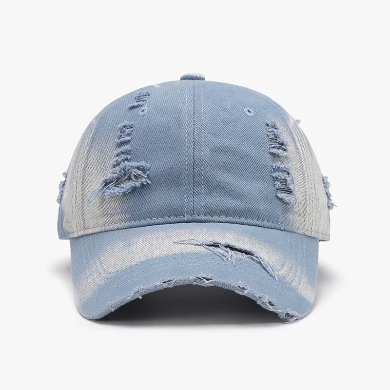 Distressed Adjustable Cotton Baseball Cap - V.I.P Digital Presence