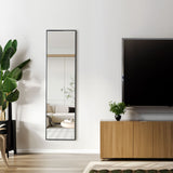 Aluminum alloy metal frame wall mounted full-length mirror black 65 * 23“ - V.I.P Digital Presence