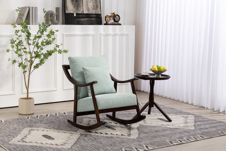 woven fabric Mid Century Modern Accent Chairs Comfy Upholstered Glider Arm Chair with Solid Wood for Living Room Bedroom Balcony - V.I.P Digital Presence