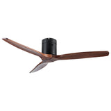 52" YUHAO Farmhouse Rustic Ceiling Fan without Light - Matte Black with Solid Wood Blade - V.I.P Digital Presence