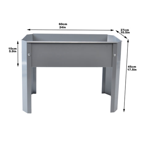 Elevated garden bed, metal elevated outdoor flowerpot box, suitable for backyard and terrace, large flowerpot Grey + Steel - V.I.P Digital Presence