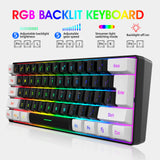 Mini 61 Key RGB Keyboard and Mouse Set Type-C Keyline Separate Connection Gaming Keyboard and Mouse - V.I.P Digital Presence