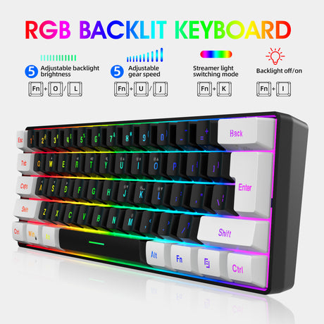 Mini 61 Key RGB Keyboard and Mouse Set Type-C Keyline Separate Connection Gaming Keyboard and Mouse - V.I.P Digital Presence