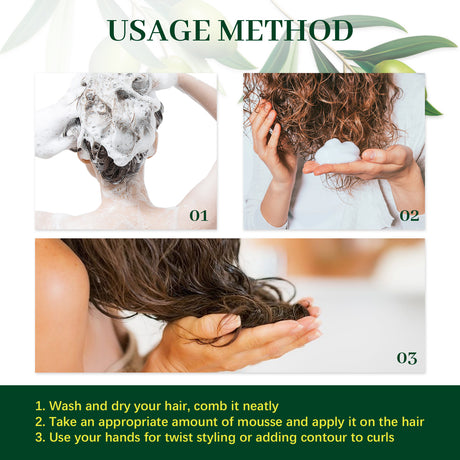 Olive Oil Hair Hold Mousse, Curly Hair Styling Moisturizing And Curling Style Durable Frizz Proof Mousse - V.I.P Digital Presence