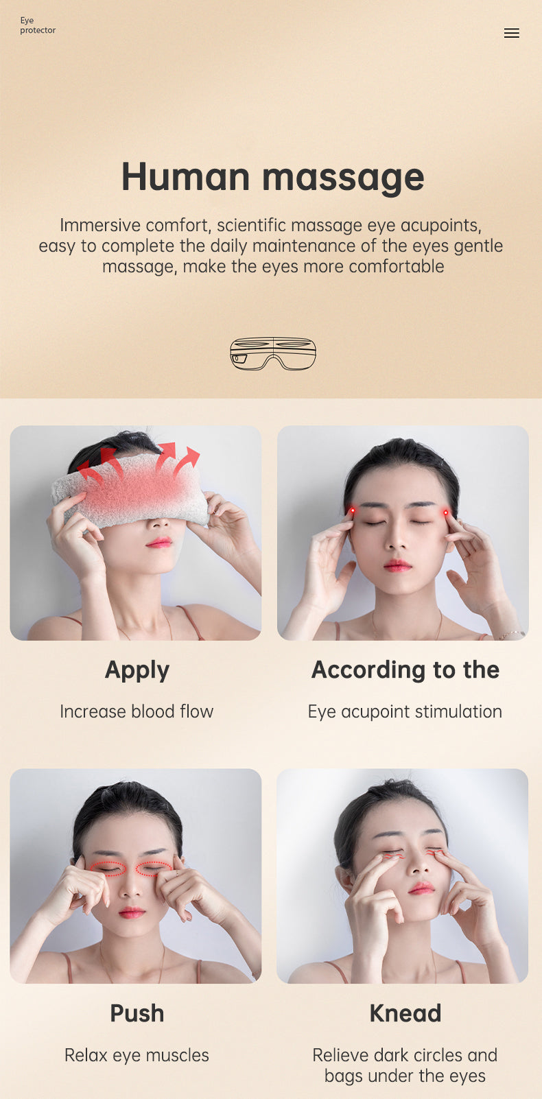 Eye Massager Air Pressure Vibration Eye Protector Bluetooth Eye Massage Relax Migraines Relief Improve Sleep - V.I.P Digital Presence