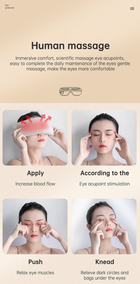Eye Massager Air Pressure Vibration Eye Protector Bluetooth Eye Massage Relax Migraines Relief Improve Sleep - V.I.P Digital Presence