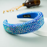 Ins Super Flash Full Drill 4.5cm Wide Brimmed Headdress Thickened Sponge Solid Color Headband Ladies Press Release Art Headband - V.I.P Digital Presence