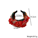 Handmade fabric flower fashion inlaid water drill bit hoop - V.I.P Digital Presence