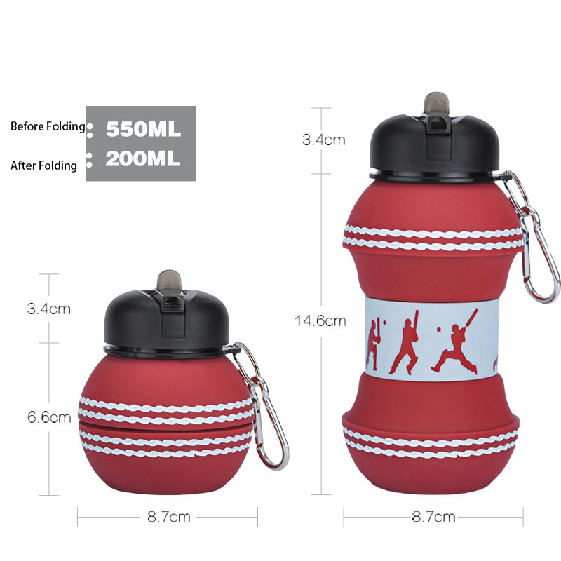 Botella de agua para deportes al aire libre, plegable de silicona para el hogar, creativa, para estudiantes, portátil, a prueba de caídas y fugas, para niños. 