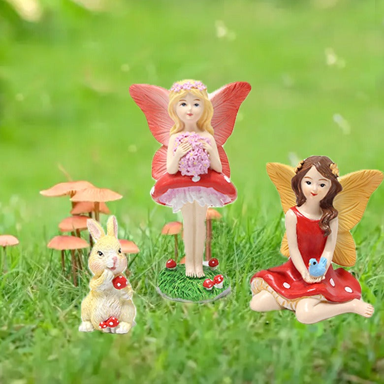 Creative resin elf statue with mushroom flower fairy ornaments - V.I.P Digital Presence