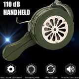 110dB Green Aluminium alloy Crank Hand Operated Air Raid Emergency Safety Alarm Buzzer Home Self Protection Security - V.I.P Digital Presence