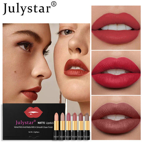 Matte Lipstick Lazy People Don't Stick To The Cup Colorless Lipstick Six Color Set - V.I.P Digital Presence