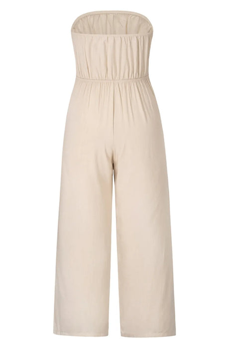 Tied Cutout Tube Wide Leg Jumpsuit - V.I.P Digital Presence