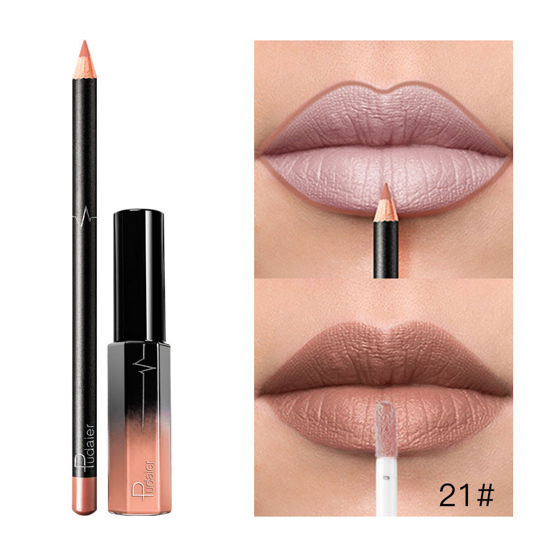 Pudaier 36 Color Matte Lip Gloss Lip Liner Matte Matte Lip Glaze Lipstick Pencil - V.I.P Digital Presence