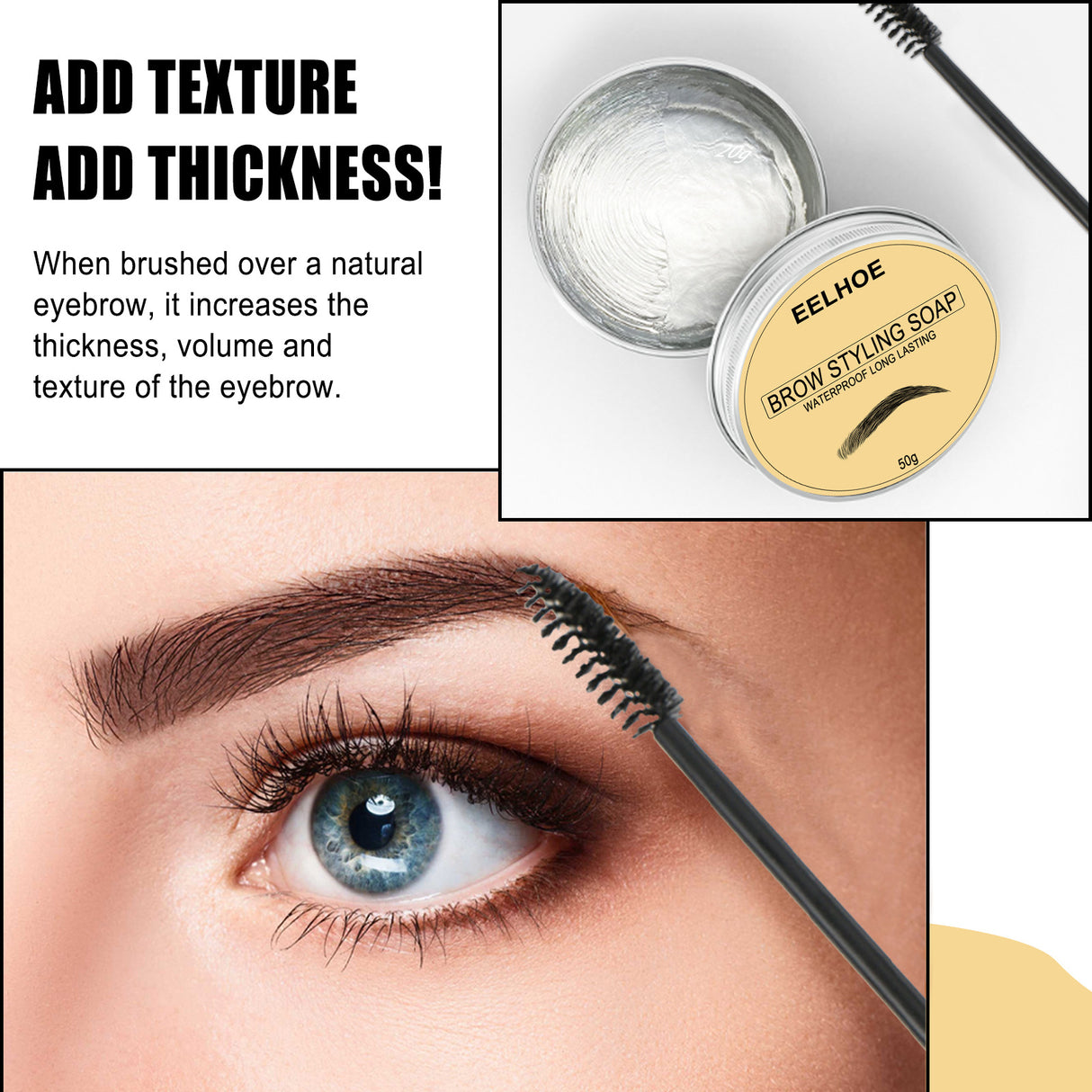 EELHOE Eyebrow Cream Styling Soap Colorless Transparent Refreshing Lasting Natural Makeup Eyebrow Styling Eyebrow Brush - V.I.P Digital Presence