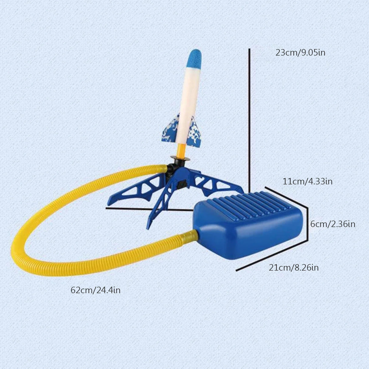 Lanzacohetes de plástico para niños, juguete educativo de ciencia al aire libre, con aire a presión, multijugador, regalo, 3 cohetes