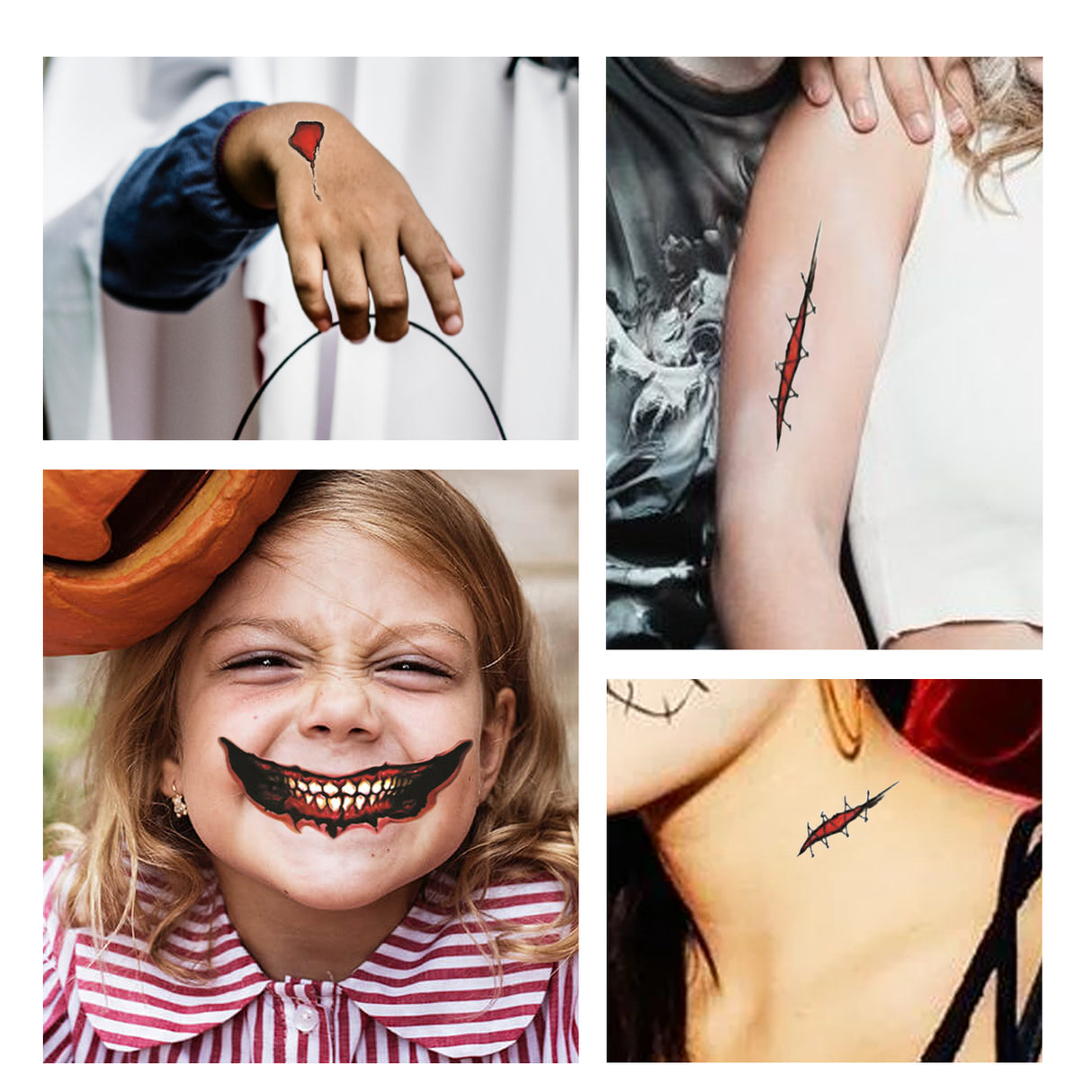 Halloween Tattoo Stickers, Halloween Horror Party Party Makeup Decorative Mouth Tattoo Stickers - V.I.P Digital Presence