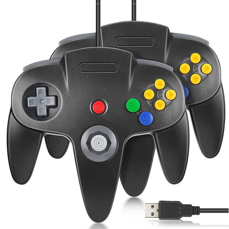 N64 USB wired game controller N64 appearance PC controller retro classic game console appearance controller - V.I.P Digital Presence