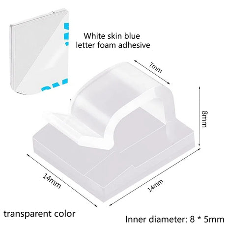 Wire fixing clip adhesive R-type wiring buckle for cable storage without punching holes bundle wire compression clip - V.I.P Digital Presence