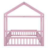 Wooden Full Size Children's Bed with Detachable Headboard and Integrated Clothes Drying Rack, Pink - V.I.P Digital Presence