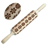 Wooden Rolling Pin Beechwood Laser Engraved Printed Rolling Pin Embossing Christmas Flip Sugar Cookie Rolling Pin - V.I.P Digital Presence